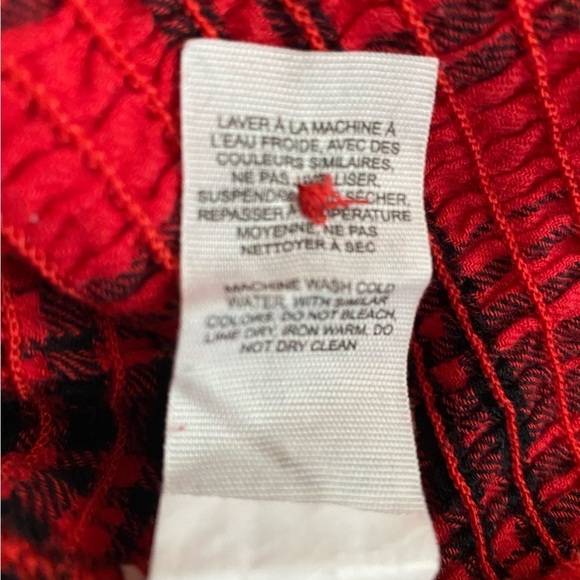 Garage Red and Black Plaid Shoulder-less CropTop size XS - Picture 6 of 10